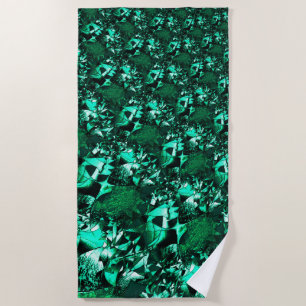 Toalla De Playa Tonos verdes claros y similares a los de relieve