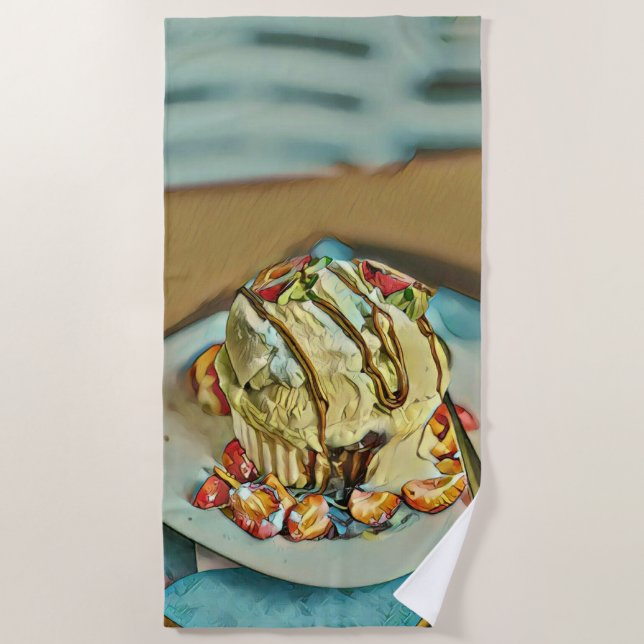 Toalla De Playa Torta de helado de fresa (Anverso)