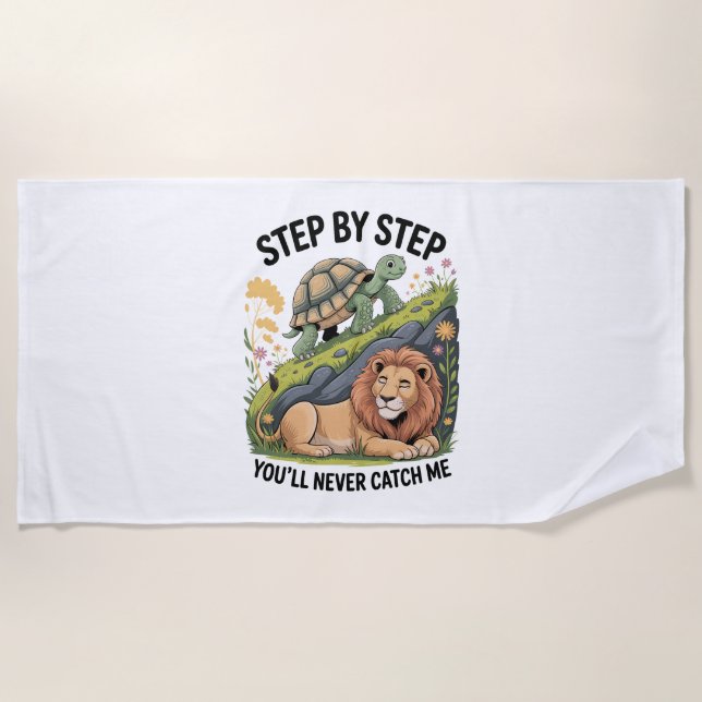 Toalla De Playa Tortle Lion Funny (Anverso)