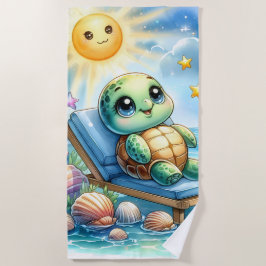 Toalla De Playa Tortuga caga: Serenidad en la Playa
