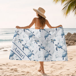 Toalla De Playa Tortuga Marina Personalizada