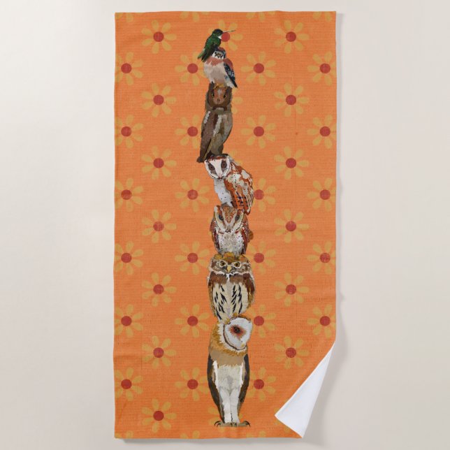 TOALLA DE PLAYA TOTEM POLE OF BIRDS BEACH TOWEL (Anverso)