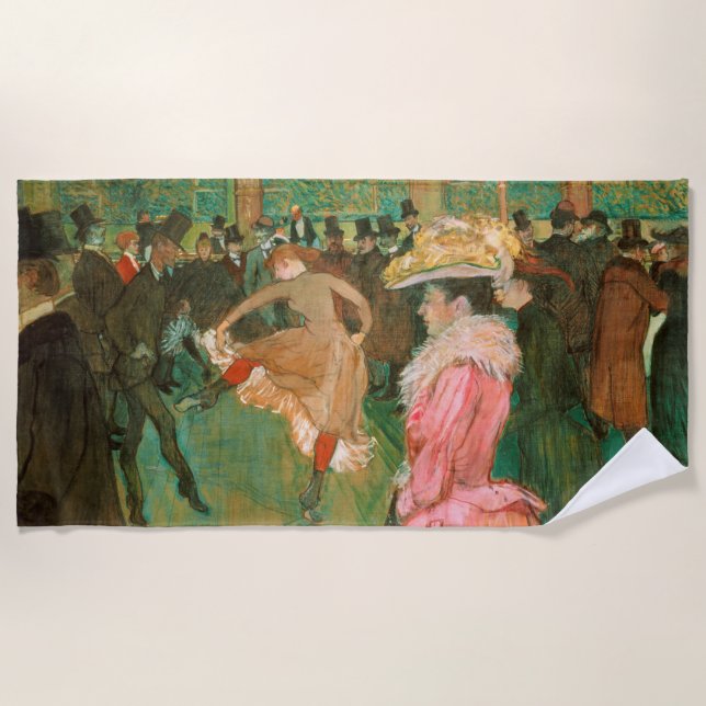 Toalla De Playa Toulouse-Lautrec - En el Rouge, la danza (Anverso)