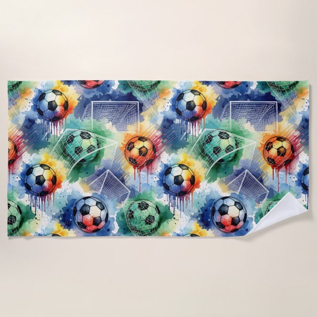 Toalla De Playa Trae espíritu de fútbol a tus diseños (Anverso)