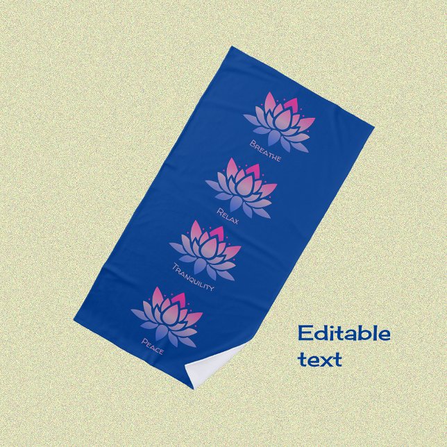 Toalla De Playa Tranquilidad azul con flores de Lotus (Subido por el creador)