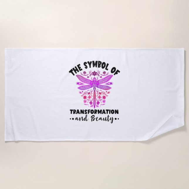 Toalla De Playa Transformación Belleza Naturaleza Insectos Dragonf (Anverso)