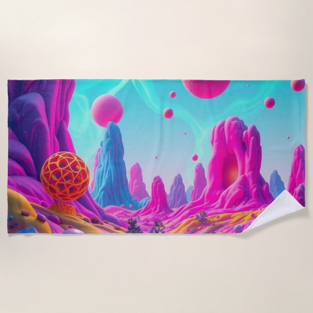 Toalla De Playa  Traumplanet der Farben – Jenseits der Realität (Anverso)