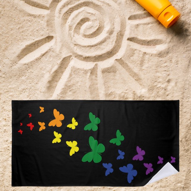 Toalla De Playa Trayecto de mariposa arcoiris LGBTQ (Subido por el creador)