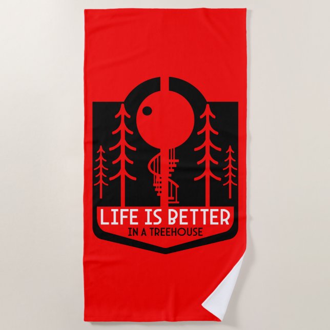 Toalla De Playa Treehouse Playhouse De Vuelta A La Escuela (Anverso)