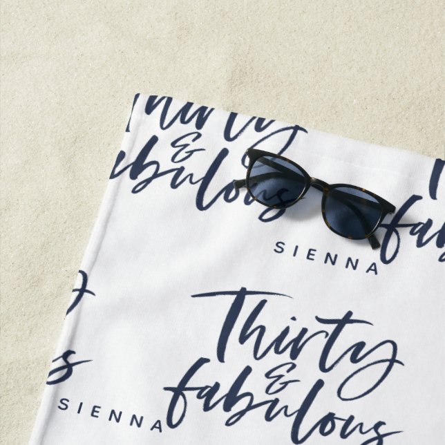 Toalla De Playa Treinta y escritura personalizada fabulosa de la (In situ)