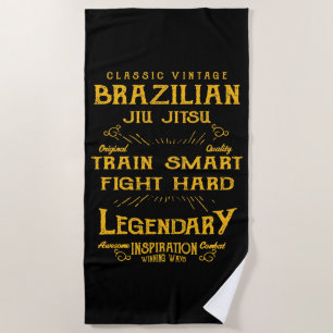 Toalla De Playa Tren BJJ Smart Fight Hard Vintage Jiu Jitsu