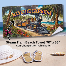 Toalla De Playa Tren de vapor Bayside Express en la playa