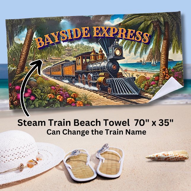 Toalla De Playa Tren de vapor Bayside Express en la playa (Subido por el creador)