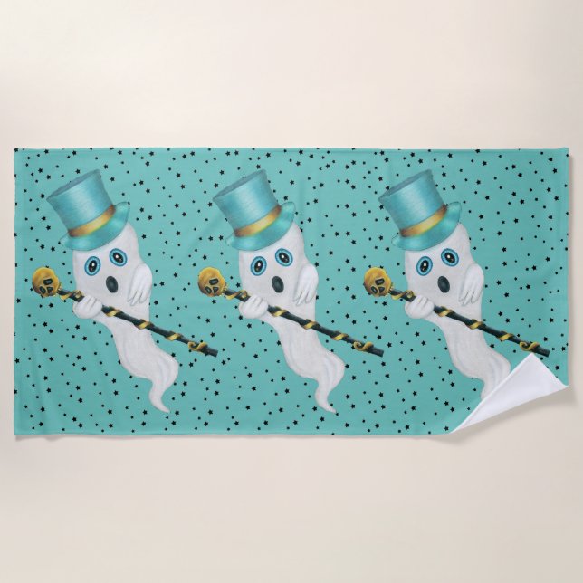 Toalla De Playa Tres fantasmas brillantes en tiendas Gorras Cañone (Anverso)