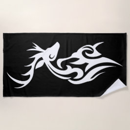 Toalla De Playa Tribal Deer Silhouette Minimal Tattoo Style