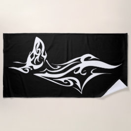 Toalla De Playa Tribal Doberman Silhouette Minimal Design