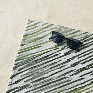 Toalla De Playa Tribal Green Stripes Abstract Pattern 