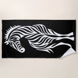 Toalla De Playa Tribal Zebra Silhouette Minimal Animal Design