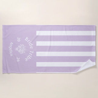 Toalla De Playa Tribú de la Novia de la INVITADA Lila Morado Rayad