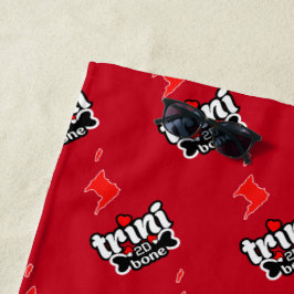 Toalla De Playa Trini hasta la médula con islas inclinadas en ROJO