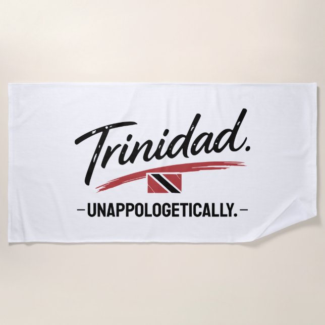 Toalla De Playa Trinidad Orgullosamente Pride BLANCO (Anverso)