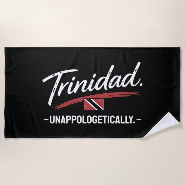 Toalla De Playa Trinidad Orgullosamente Pride NEGRO (Anverso)