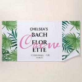 Toalla De Playa Tripulación de soltera de verano tropical