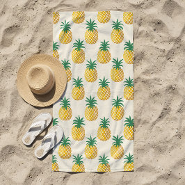 Toalla De Playa Tropic Gold Piña Tonos Amarillos