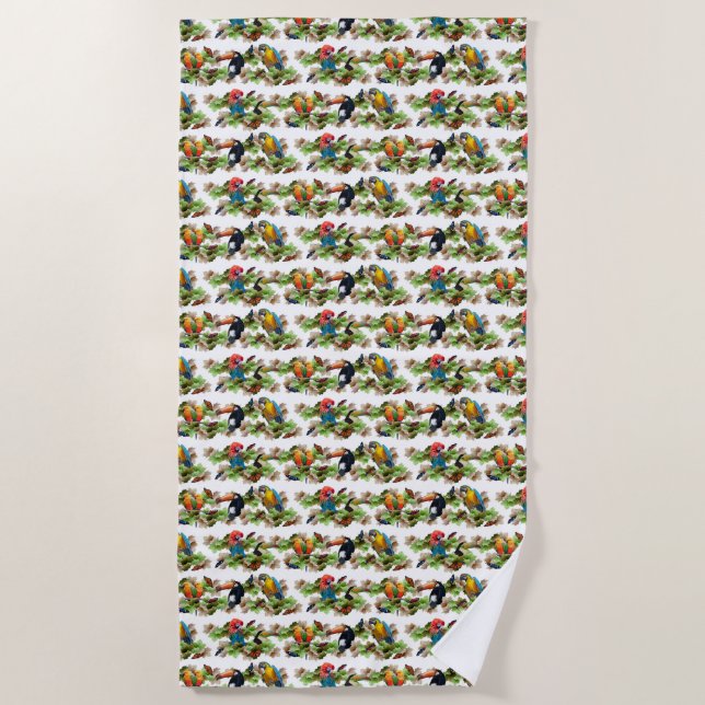 Toalla de playa tropical (elija color) (Anverso)