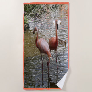 Toalla de playa Tropical Flamingo Birds Beach