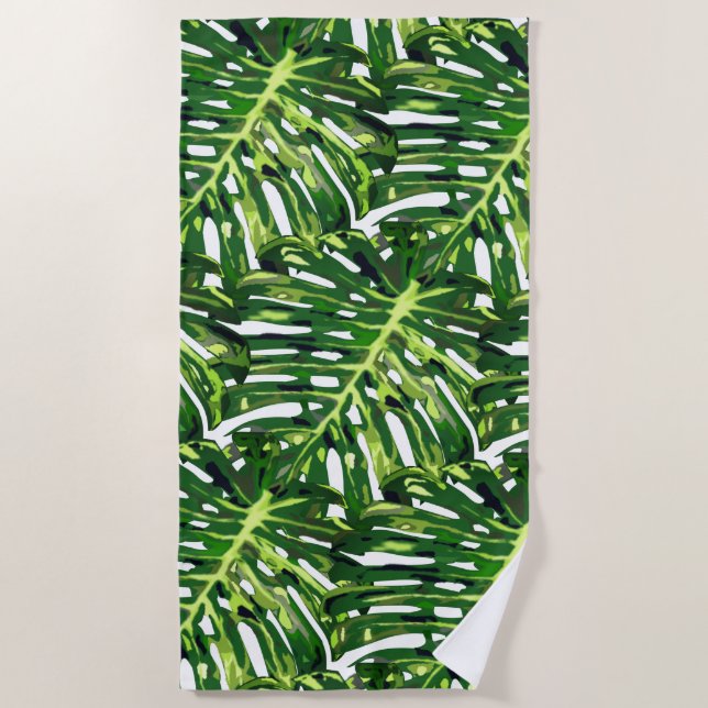 Toalla de playa Tropical Leaves (Anverso)