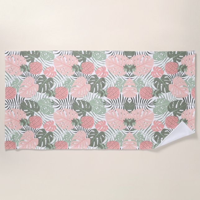 Toalla De Playa Tropical Pastel (Anverso)