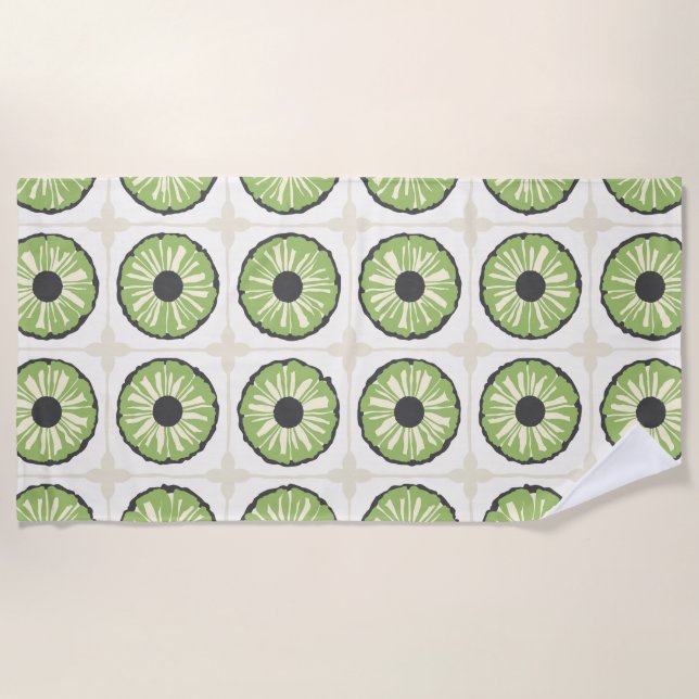 Toalla De Playa Tropical Slice Leafy Green (Anverso)