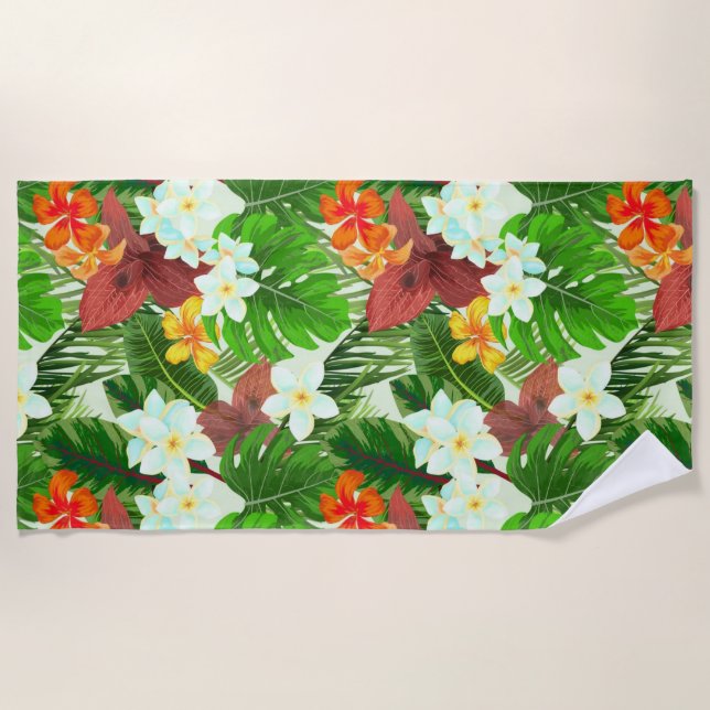 Toalla De Playa Tropical Vibrante (Anverso)