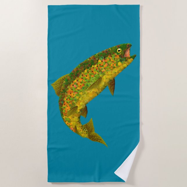 Toalla De Playa Trucha arco iris de hoja de lápiz 3 (Anverso)