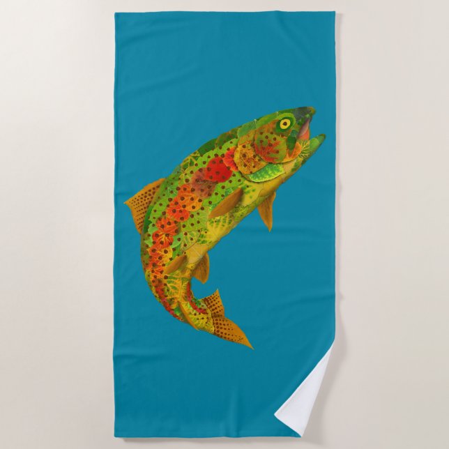 Toalla De Playa Trucha arco iris de hoja de lápiz 5 (Anverso)