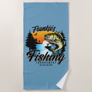 Toalla De Playa Trucha de pescador de pesca personalizada