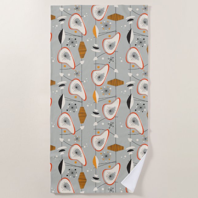 Toalla De Playa Trullo geométrico y modelo azul (Anverso)