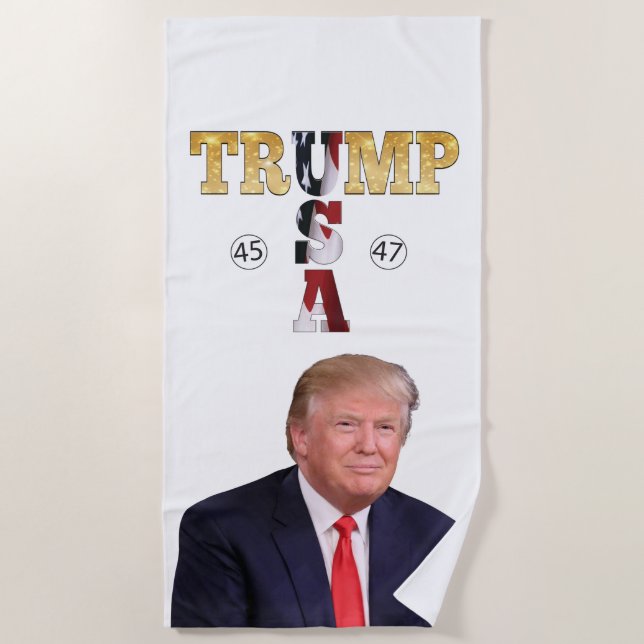Toalla De Playa Trump Presidente 45 47 (Anverso)