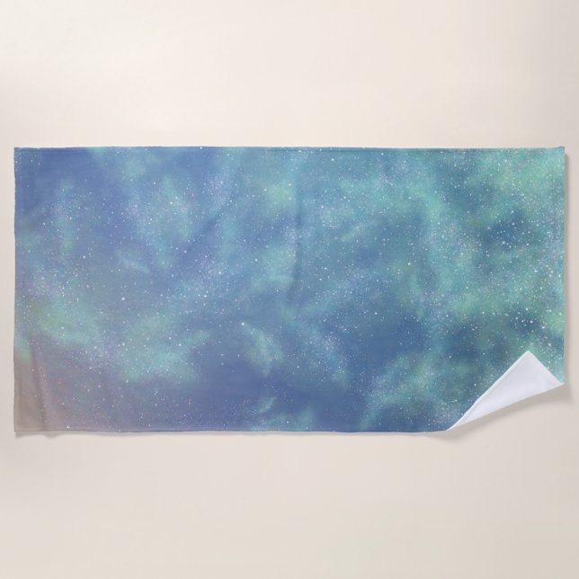 Toalla De Playa TSDS: Miral Akemi cubre fondo artístico (Anverso)