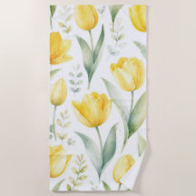 Tulipanes amarillos Pintura floral acuarela Botáni