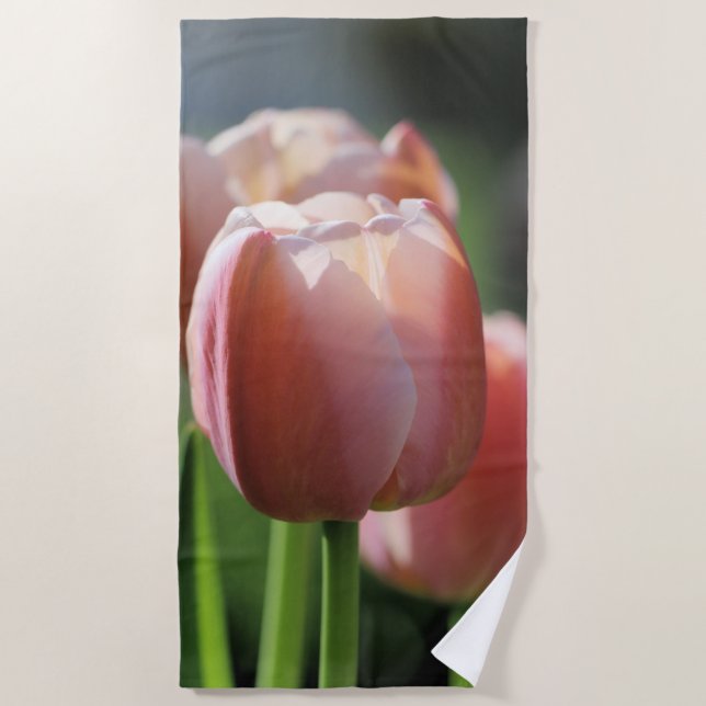 Toalla De Playa Tulipanes rosados (Anverso)