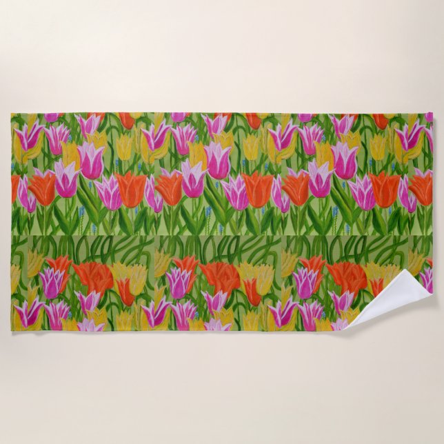 Toalla De Playa Tulips beach towel  (Anverso)