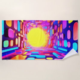 Toalla De Playa Túnel de neón: viaje psicodélico