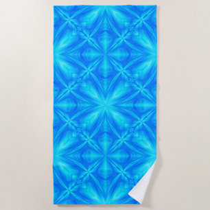 Toalla De Playa Turquesa Azul Neon Psicodélico Abstracto Nublado