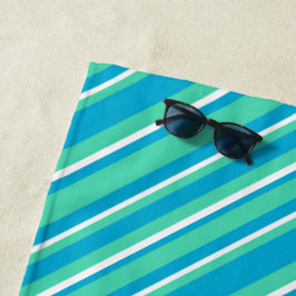 Toalla De Playa Turquesa islámica, Aqua, patrón rayado blanco