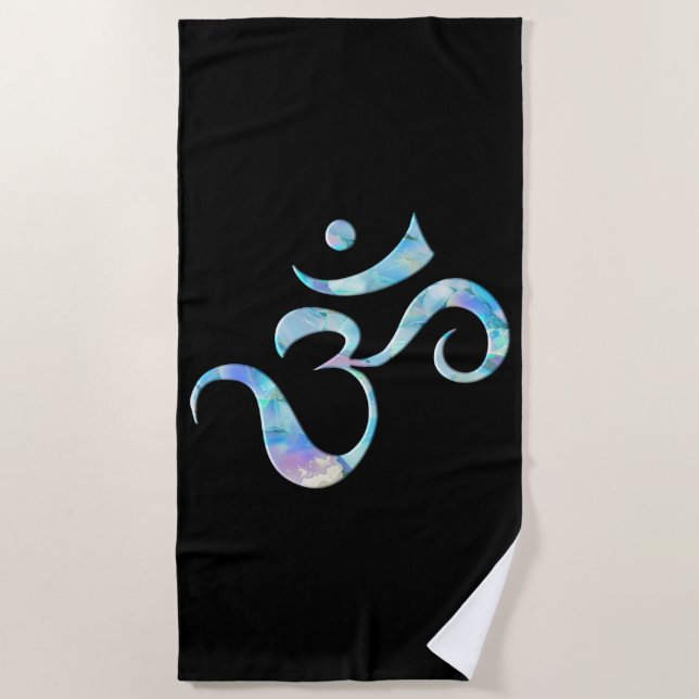 Toalla De Playa Turquesa Marmolada Om (Anverso)