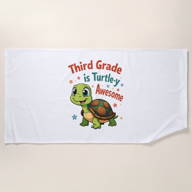 Toalla De Playa Turtle de tercer grado asombroso de vuelta a ese n (Anverso)