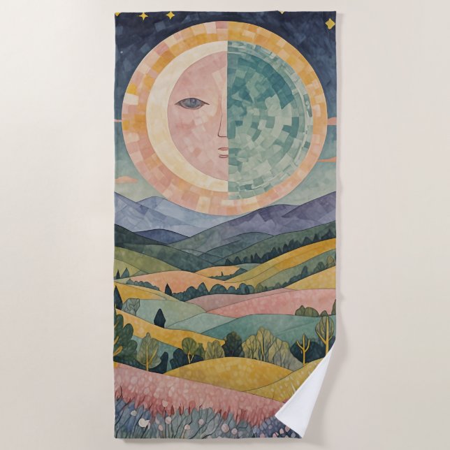 Toalla De Playa Twilight Hillside (Anverso)