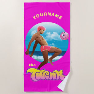 Toalla De Playa Twink Rosa - Orgullo Gay LGBTQ+ Personalizado